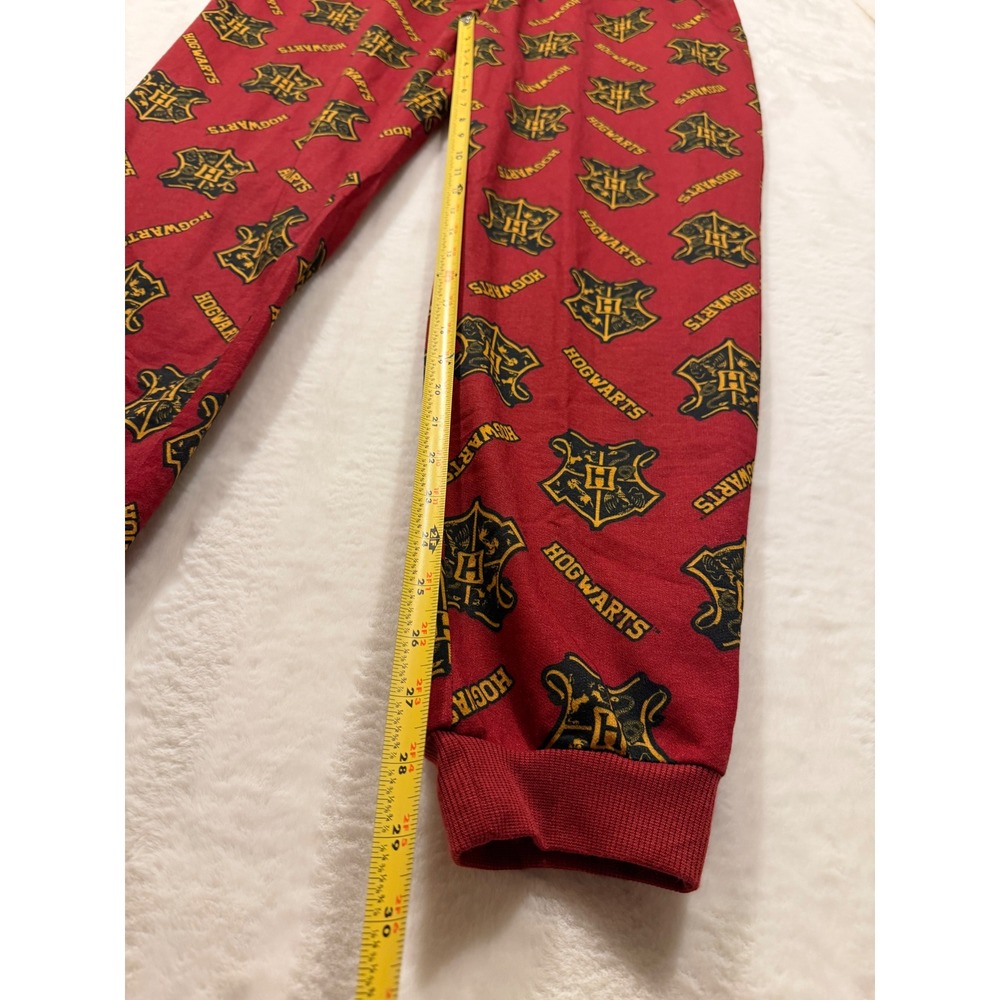 Harry Potter Hogwarts Red Sleep Pants Joggers Mens Large All Over Crest Print - Picture 5 of 7